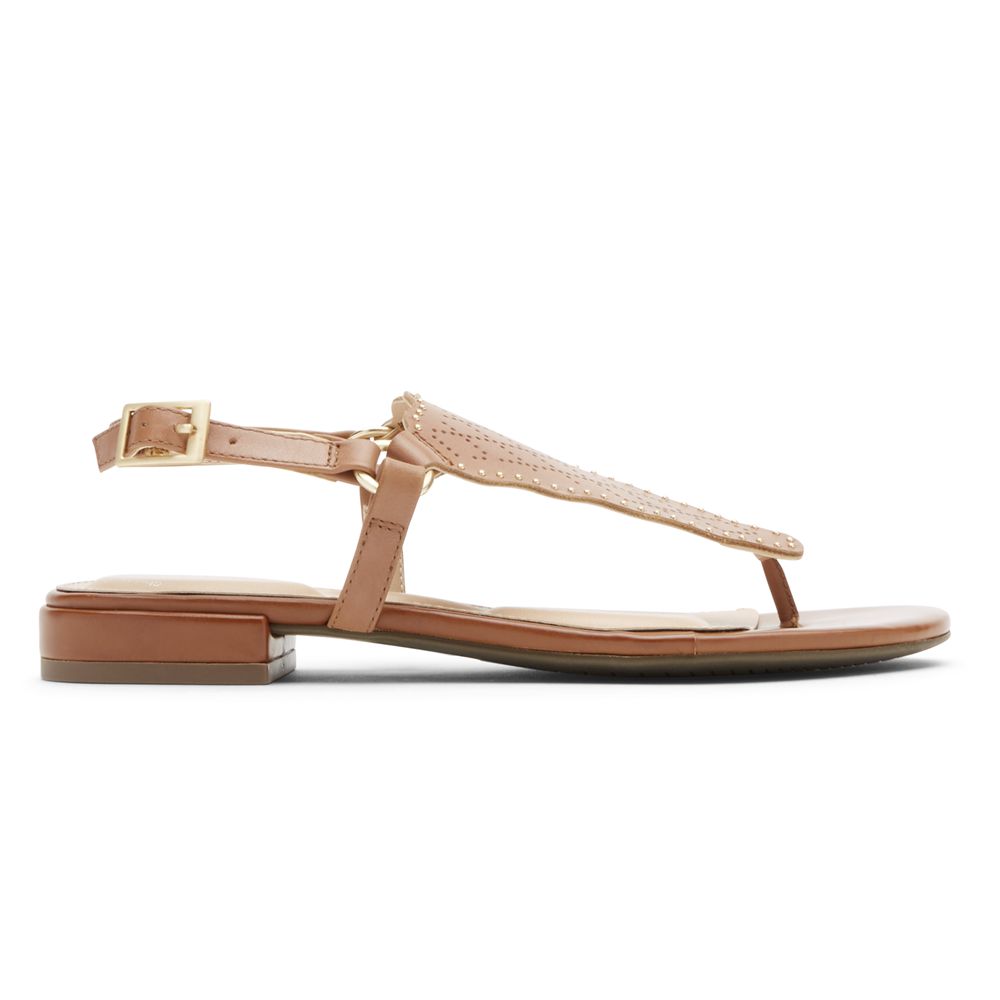 Rockport Canada Total Motion Zosia Perforated Thong - Womens Sandals Apricot (FQC524183)